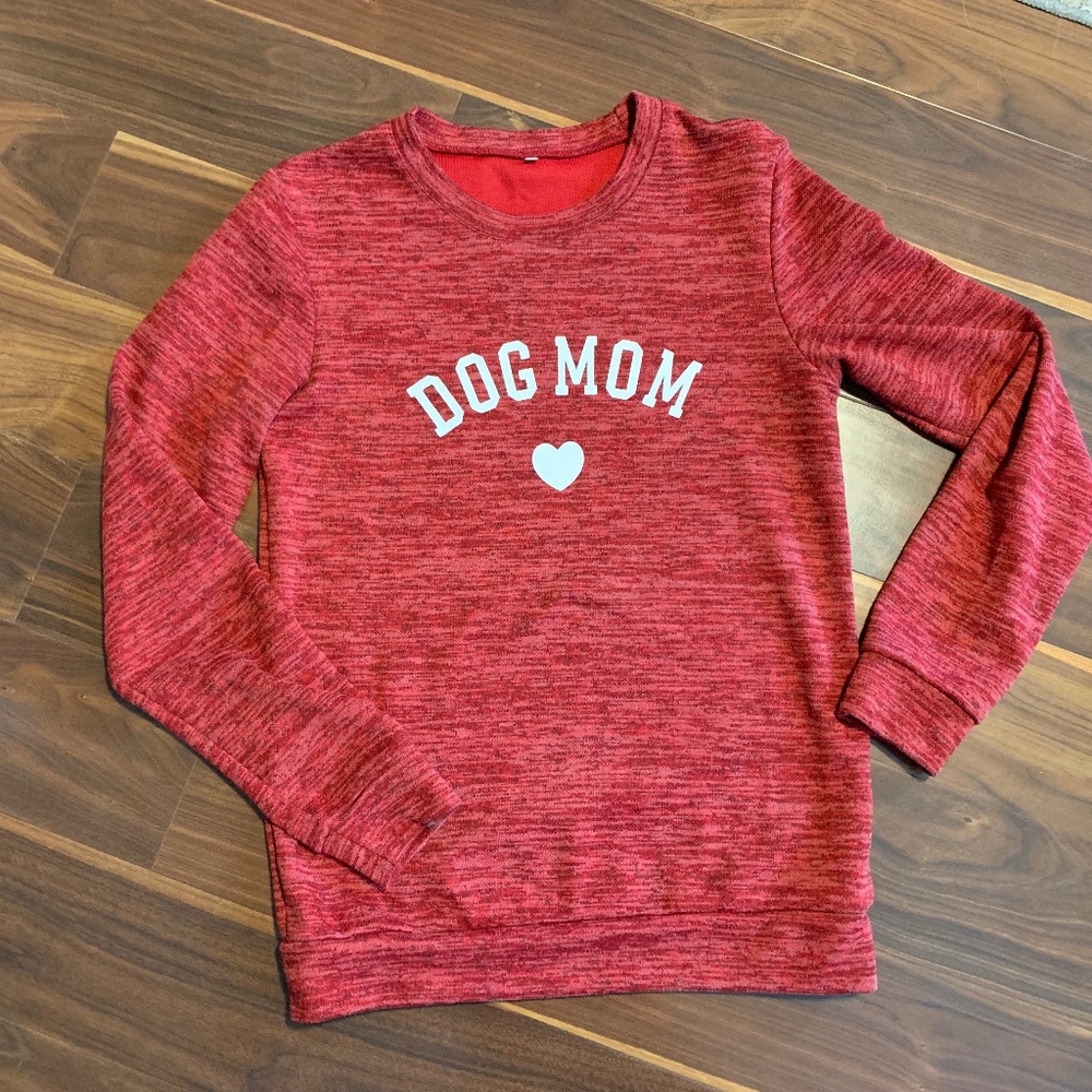 Long Sleeve Pullover, DOG MOM, Size S